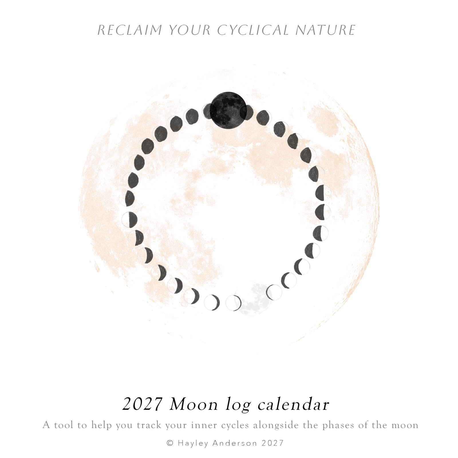 2027 Moon log calendar tracking tool